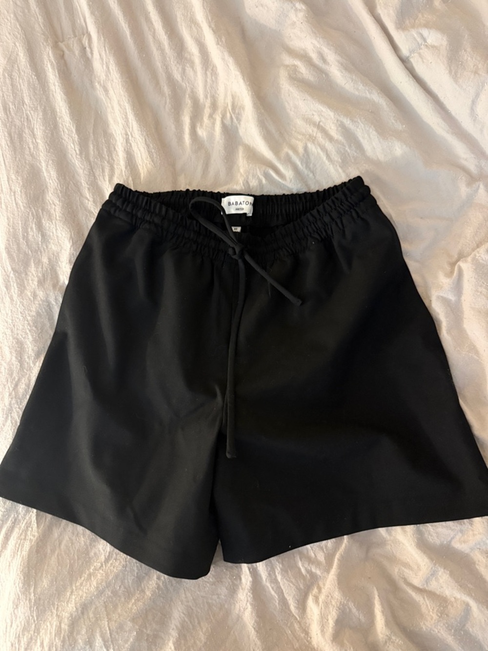 Babaton Black Drawstring Athletic Shorts